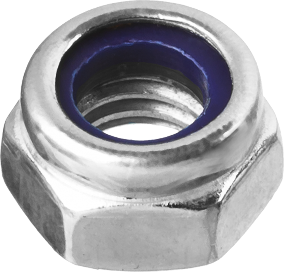 Гайка DIN 985 с нейлоновым кольцом, M20, 5 кг, кл. пр. 6, оцинкованная, ЗУБР фото 1 — Официальный партнер ЗУБР в России