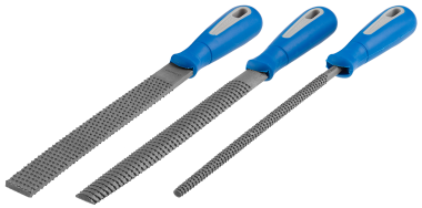 Набор ЗУБР: Рашпили &quot;ПРОФЕССИОНАЛ&quot; с двухкомпонентной ручкой, плоский, полукруглый, круглый, № 2, 200мм — Официальный партнер ЗУБР в России