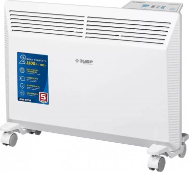 Электрический конвектор ЗУБР КЭП-1500, 1.5 КВт 595Х400Х93 мм, «ПРОФЕССИОНАЛ» — Официальный партнер ЗУБР в России