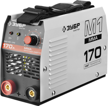 Инвертор сварочный, ЗУБР ЗАС-М1-170, 170А, MMA, IGBT, ПВ 30%, принуд обдув, Форсаж дуги, Горячий старт, Антиприлипание эл-да, 220В (мин 160В) — Официальный партнер ЗУБР в России