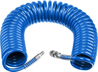 Воздушный спиральный шланг с фитингами рапид ЗУБР 15 м, 8х12 мм, 15 бар, 6472-15 Профессионал — Официальный партнер ЗУБР в России
