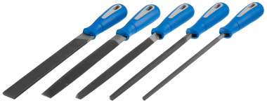 Набор ЗУБР: Напильники &quot;ПРОФЕССИОНАЛ&quot; с двухкомп ручкой, плоский, полукруглый, трехгранный, квадратный, круглый, №2, 200мм — Официальный партнер ЗУБР в России