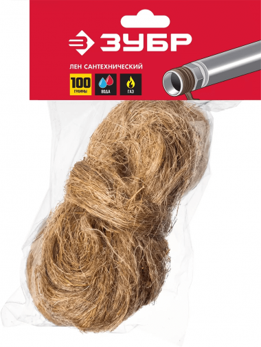 Лен сантехнический ЗУБР 100 г, &quot;МАСТЕР&quot; 4-51991-100_z01 — Официальный партнер ЗУБР в России
