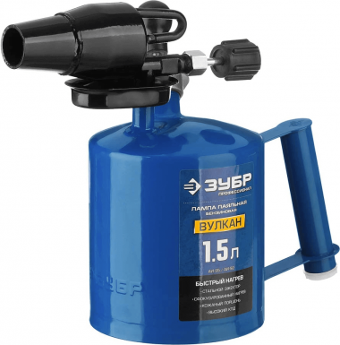 Лампа паяльная ЗУБР ВУЛКАН ВК-15, со стальным эжектором, 1,5л &quot;ПРОФЕССИОНАЛ&quot; 40652-1.5_z02 — Официальный партнер ЗУБР в России