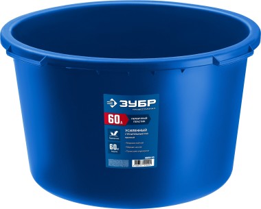 Таз строительный круглый ЗУБР 60 л, 06094-65 — Официальный партнер ЗУБР в России