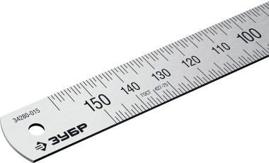 Усиленная нержавеющая линейка Про-15 ЗУБР 0,15 м, 34280-015 — Официальный партнер ЗУБР в России