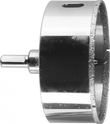 Коронка алмазная по кафелю и стеклу, d=80 мм, зерно Р 60, в сборе с центрирующим сверлом и имбусовым ключом, ЗУБР Профессионал 29850-80 — Официальный партнер ЗУБР в России