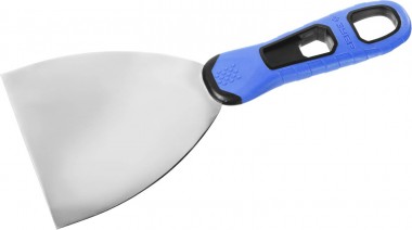 Шпатель ЗУБР ФАСАДНЫЙ усиленный, нержавеющее полотно, двухкомпонентная ручка, 100мм, &quot;ПРОФЕССИОНАЛ&quot;, 10049-10_z03 — Официальный партнер ЗУБР в России