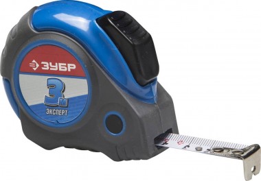 ЗУБР АВТОСТОП 3м / 16мм профессиональная рулетка с ударостойким обрезиненным корпусом — Официальный партнер ЗУБР в России