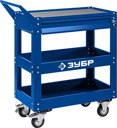 Инструментальная тележка с выдвижным ящиком ЗУБР 820х405х955 мм, 1 ящик + 2 полки, 38914 Профессионал — Официальный партнер ЗУБР в России