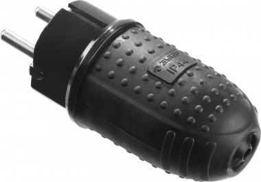 Вилка ЗУБР &quot;ПРОФЕССИОНАЛ&quot; электрическая обрезиненная, 16А/250В, IP44, черная — Официальный партнер ЗУБР в России