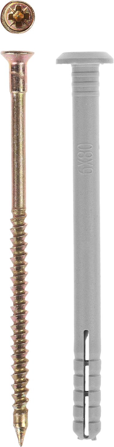 Дюбель-гвоздь полипропиленовый, грибовидный бортик, 6 x 80 мм, 950 шт, ЗУБР — Официальный партнер ЗУБР в России