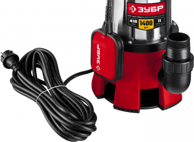ЗУБР 1400 Вт, дренажный насос для грязной воды, корпус - нерж. сталь (НПГ-М3-1400-С) — Официальный партнер ЗУБР в России