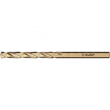 Сверло по металлу КОБАЛЬТ, сталь Р6М5К5, класс А, ЗУБР &quot;Профессионал&quot;, d=4.5мм х 80мм, 29626-4.5 — Официальный партнер ЗУБР в России