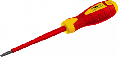 ЗУБР &quot;ПРОФИ ЭЛЕКТРИК&quot;. Отвертка Cr-V, диэлектрическая до ~1000В, SL 4,0x100мм, 25261-4.0-100_z01 — Официальный партнер ЗУБР в России
