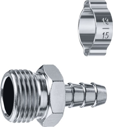 Переходник для пневмоинструмента ЗУБР 10 мм, штуцер 1/2, с хомутом, 64924-1/2-10 Профессионал — Официальный партнер ЗУБР в России