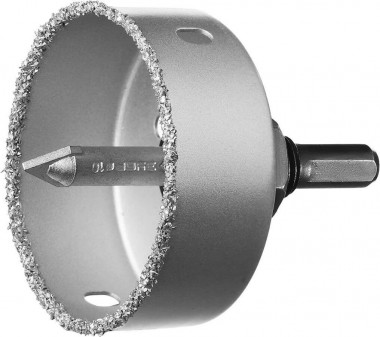 Коронка-чашка ЗУБР, высота 25мм, d=76мм, с карбид-вольфрамовой крошкой, зерно Р 30-40, в сборе с державкой и сверлом, &quot;Профессионал&quot;, 33360-076_z01 — Официальный партнер ЗУБР в России