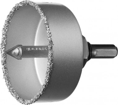 Коронка-чашка ЗУБР, высота 25мм, d=67мм, с карбид-вольфрамовой крошкой, зерно Р 30-40, в сборе с державкой и сверлом, &quot;Профессионал&quot;, 33360-067_z01 — Официальный партнер ЗУБР в России