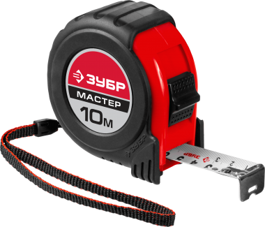 ЗУБР МАСТЕР 10м / 25мм рулетка с ударостойким обрезиненным корпусом, 34055-10-25_z02 — Официальный партнер ЗУБР в России