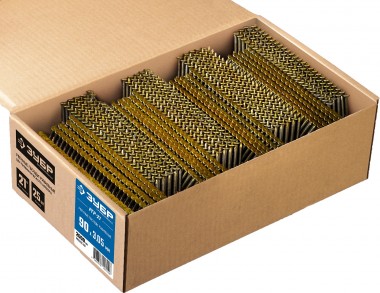 Реечные гвозди рифленые ЗУБР, 90 мм, 21°, 2000 шт., РГР-21 305392-90 Профессионал — Официальный партнер ЗУБР в России