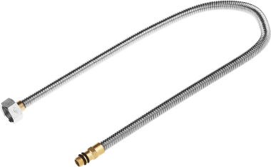 Подводка ЗУБР &quot;ЭКСПЕРТ&quot; сильфонная из нержавеющей стали, для смесителя, укороченная, г/ш (гайка-штуцер), 1/2&quot;, 1,5м — Официальный партнер ЗУБР в России