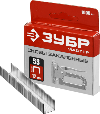 ЗУБР 10 мм скобы для степлера тонкие тип 53, 1000 шт — Официальный партнер ЗУБР в России