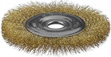 Щетка дисковая для УШМ ЗУБР, витая стальная латунированная проволока 0,3мм, d=150мм &quot;ПРОФЕССИОНАЛ&quot; 35187-150_z01 — Официальный партнер ЗУБР в России