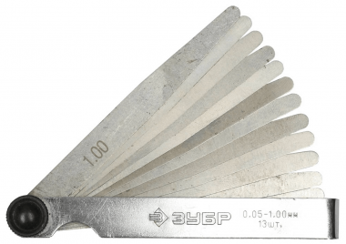 Набор щупов автомобильных ЗУБР, 0,05 - 1,00мм, 13шт, &quot;МАСТЕР&quot; 4325-H13_z01 — Официальный партнер ЗУБР в России