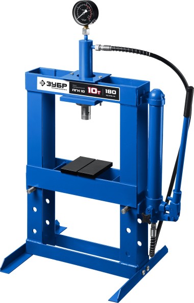Пресс гидравлический ПГН-10 ЗУБР 10 т, с гидронасосом и манометром, 43072-10 Профессионал — Официальный партнер ЗУБР в России