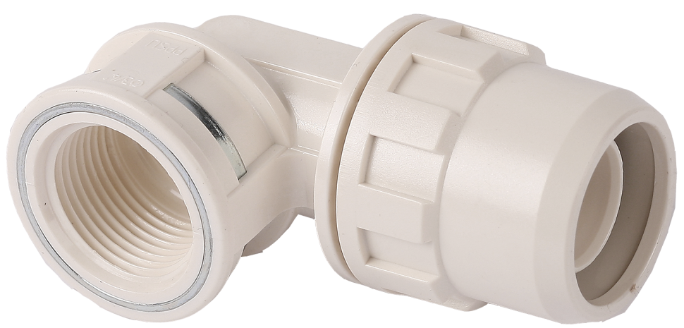 Муфта ЗУБР "ШиреФит" соединительная угловая 90°, "штуцер с гайкой - внутренняя резьба", 20мм-1/2" фото 1 &mdash; Официальный партнер ЗУБР в России