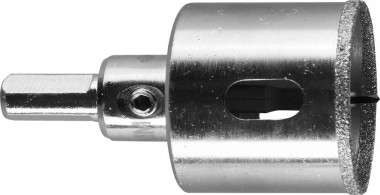 Коронка алмазная по кафелю и стеклу, d=35 мм, зерно Р 60, в сборе с центрирующим сверлом и имбусовым ключом, ЗУБР Профессионал 29850-35 — Официальный партнер ЗУБР в России