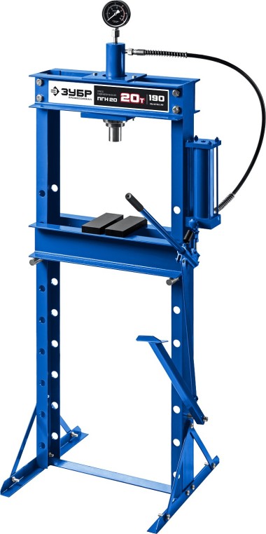 Пресс гидравлический ПГН-20 ЗУБР 20 т, с гидронасосом и манометром, 43072-20 Профессионал — Официальный партнер ЗУБР в России