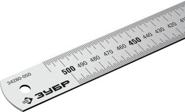 Усиленная нержавеющая линейка Про-50 ЗУБР 0,5 м, 34280-050 — Официальный партнер ЗУБР в России