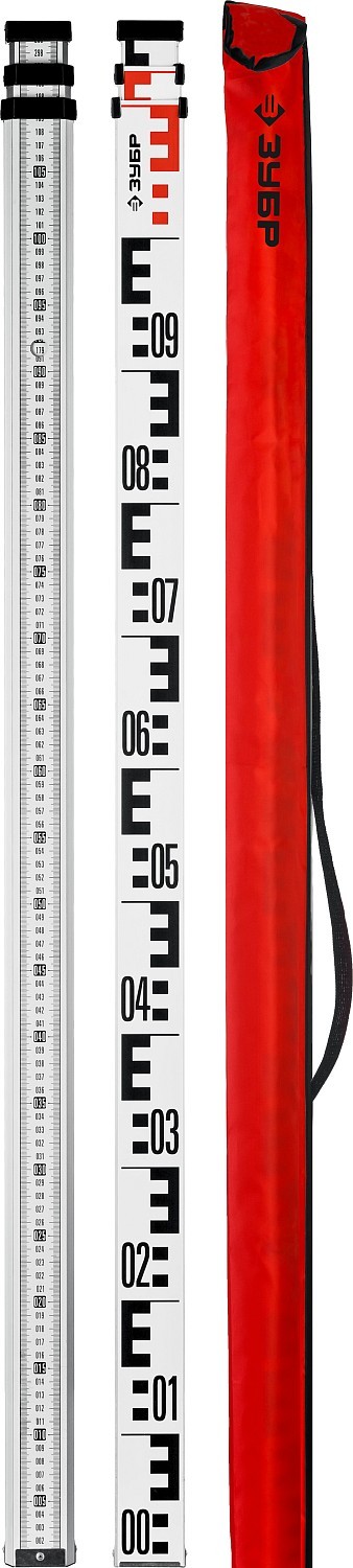 Рейка геодезическая 3 м, ЗУБР РГ 3, 34948-3 — Официальный партнер ЗУБР в России