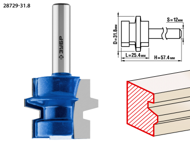 Фреза комбинированная универсальная, D= 31,8мм, рабочая длина-25,4мм, хв.-12 мм, ЗУБР Профессионал — Официальный партнер ЗУБР в России
