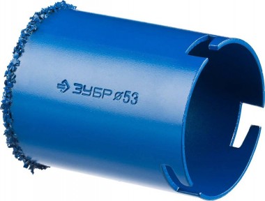Кольцевая коронка ЗУБР высота 55мм, d=53мм, c карбид-вольфрамовой крошкой, &quot;Профессионал&quot;, 33350-53_z01 — Официальный партнер ЗУБР в России