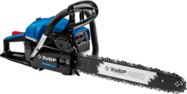 Пила цепная бензиновая, ЗУБР Профессионал ПБЦ-560 45ДП, хромир. цилиндр, праймер, декомпрессионный клапан, 56 см3 (2,4 кВт), шина 45 см, 12500 об/мин — Официальный партнер ЗУБР в России