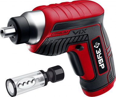 ЗУБР ViX ЗО-Е-3.6 Ли отвертка аккумуляторная 3.6 В, в коробке с 10 битами и насадкой штопором, ЗО-Е-3.6 ЛиМ1 — Официальный партнер ЗУБР в России