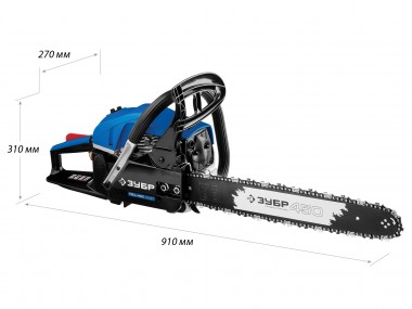 Пила цепная бензиновая, ЗУБР Профессионал ПБЦ-490 45ДП, хромир. цилиндр, праймер, декомпрессионный клапан, 49 см3 (2,2 кВт), шина 45 см, 12500 об/мин — Официальный партнер ЗУБР в России