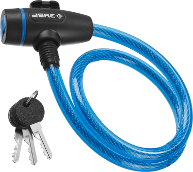 Замок ЗУБР &quot;ПРОФЕССИОНАЛ&quot;, тросовый, 3 ключа в комплекте, длина троса 650мм, d 10мм — Официальный партнер ЗУБР в России
