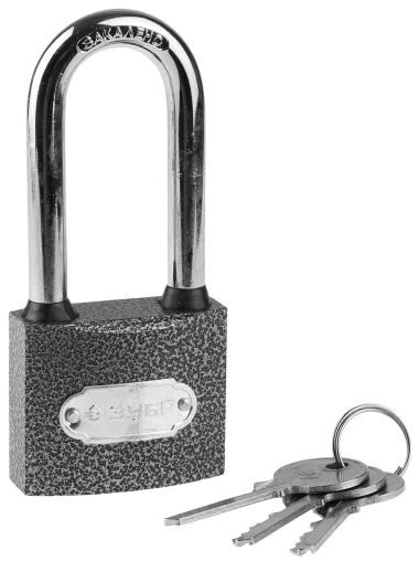 Замок ЗУБР &quot;МАСТЕР&quot; навесной, металлический корпус, удлиненная закаленная дужка, 50мм — Официальный партнер ЗУБР в России