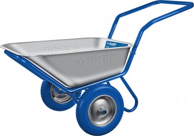 Тачка ПТ-500 ЗУБР &quot;ПРОФЕССИОНАЛ&quot; строительная двухколёсная, П-образная ручка, грузоподъемность 260кг, 110л  39914 — Официальный партнер ЗУБР в России