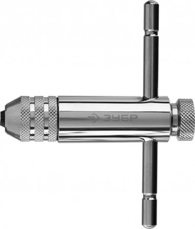 Метчикодержатель ЗУБР, М3-М10, Т-образный, держатель с храповым механизмом и реверсом,  L-85мм/L-100мм, &quot;Профессионал&quot; 28137-85_z01 — Официальный партнер ЗУБР в России