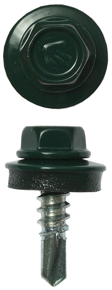 Саморезы СКМ кровельные, RAL 6005 зеленый насыщенный, 25 х 5.5 мм, 1 800 шт, для металлических конструкций, ЗУБР Профессионал фото 1 — Официальный партнер ЗУБР в России