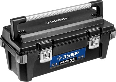 Ящик для инструмента ЗУБР 650 х 260 х 270 мм (25&quot;), пластиковый, &quot;УМЕЛЕЦ-25&quot; 38141-25_z01 — Официальный партнер ЗУБР в России