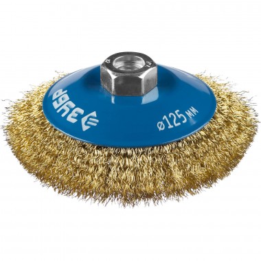 Щетка-крацовка &quot;Зубр&quot; коническая для УШМ, 125мм х М14 &quot;ПРОФЕССИОНАЛ&quot;, 35267-125_z02 — Официальный партнер ЗУБР в России