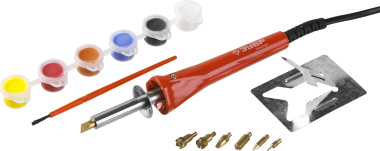 Прибор ЗУБР &quot;МАСТЕР&quot; для выжигания с набором насадок 7шт и красками — Официальный партнер ЗУБР в России