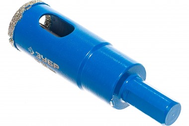 Коронка алмазная по кафелю и стеклу, d=20 мм, зерно Р 60, в сборе с центрирующим сверлом и имбусовым ключом, ЗУБР Профессионал 29850-20 — Официальный партнер ЗУБР в России