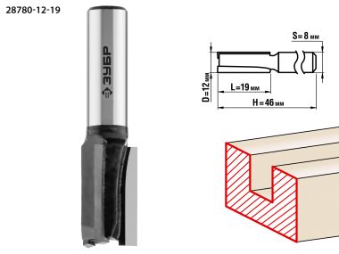 Фреза пазовая прямая, D=18 мм, рабочая длина-19 мм, хв.-8 мм, ЗУБР Профессионал — Официальный партнер ЗУБР в России