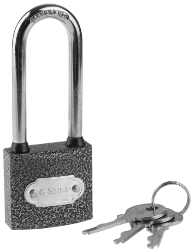 Замок ЗУБР &quot;МАСТЕР&quot; навесной, металлический корпус, удлиненная закаленная дужка, 38мм — Официальный партнер ЗУБР в России